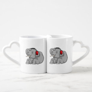Elephant Music Headphone Coffee Mug Set