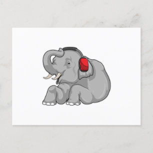 Elephant Music Headphone Postcard