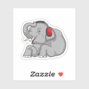 Elephant Music Headphone Sticker