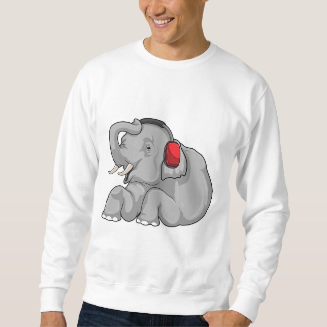 Elephant Music Headphone Sweatshirt (Front)
