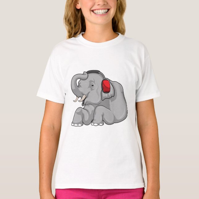 Elephant Music Headphone T-Shirt (Front)