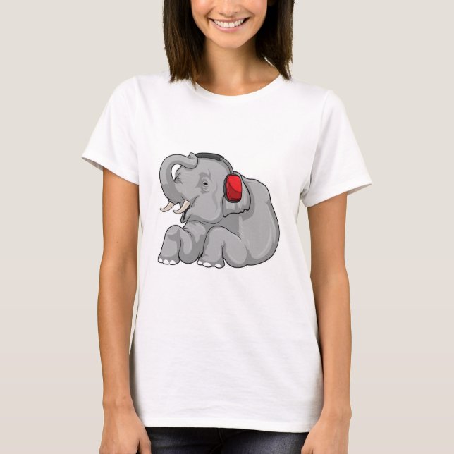 Elephant Music Headphone T-Shirt (Front)