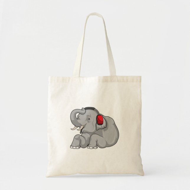 Elephant Music Headphone Tote Bag (Front)