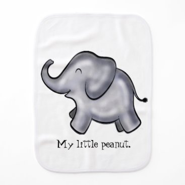 Elephant - My little peanut Baby Burp Cloth
