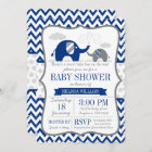 Elephant Navy Blue Gray Baby Shower
