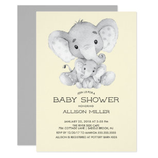 Neutral Baby Shower Invitations Zazzle Elephant Neutral Baby Shower Invitation