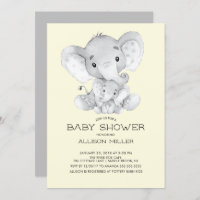 Elephant Neutral baby Shower Invitation