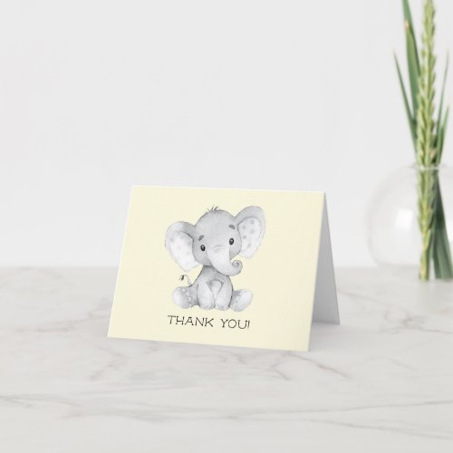 Elephant Neutral Baby Shower Thank You Note