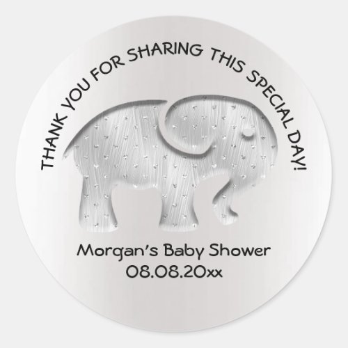 Elephant New Baby Shower Favor Thank You Classic Round Sticker