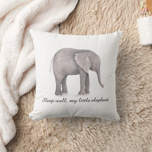 Elephant Nursery Decor Babys Room Gender Neutral Throw Pillow