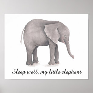 Elephant Nursery Decor Baby's Room Wall Art Poster