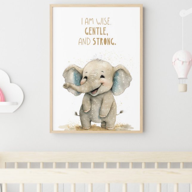 Elephant, Nursery Decor, Wall Art, Safari Nursery Framed Art (Creator Uploaded)