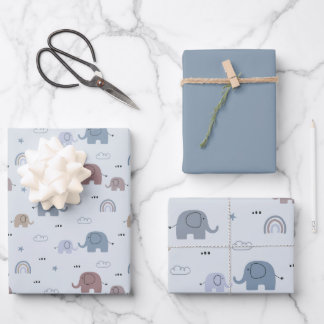 Elephant Nursery Pattern Wrapping Paper Sheets