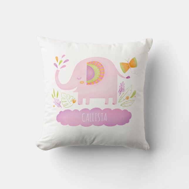 Elephant Nursery Pillow (Front)