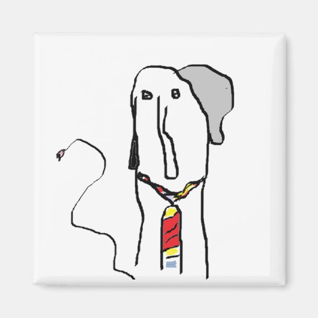 Elephant Office Worker Magnet (Front)