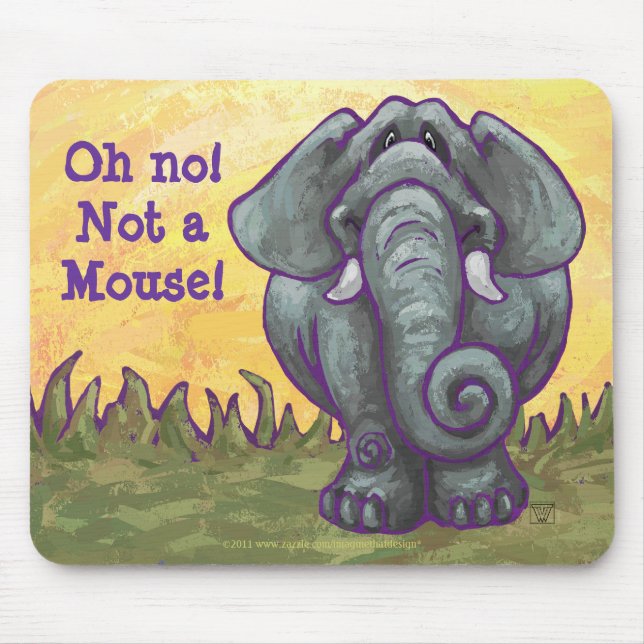 Elephant Oh No not a Mouse Pad (Front)