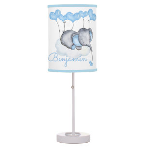 Elephant on Cloud Boy's Personalized Nursery Table Lamp