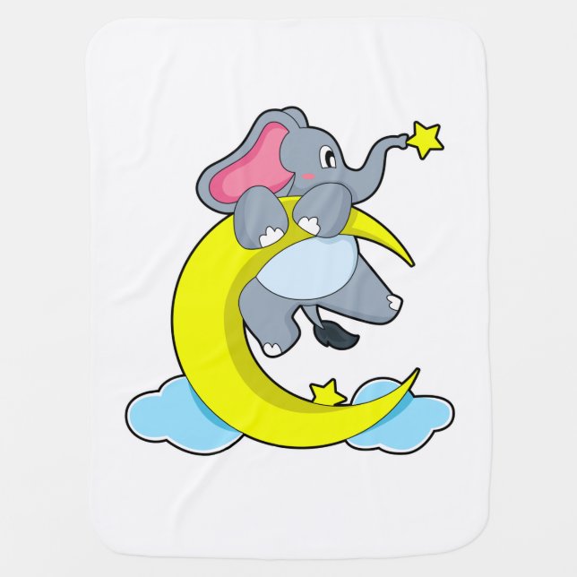 Elephant on Clouds Baby Blanket (Front)