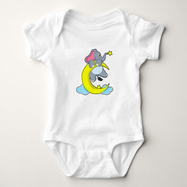 Elephant on Clouds Baby Bodysuit (Front)