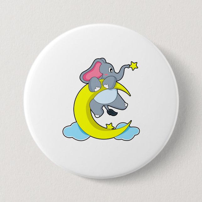 Elephant on Clouds Button (Front)