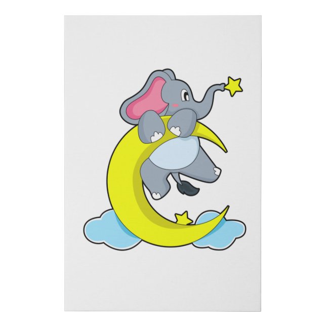 Elephant on Clouds Faux Canvas Print (Front)