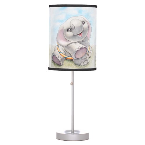 Elephant on Grass Table Nursery Lamp