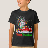 Elephant On Red Truck Christmas Pajama Funny Xmas