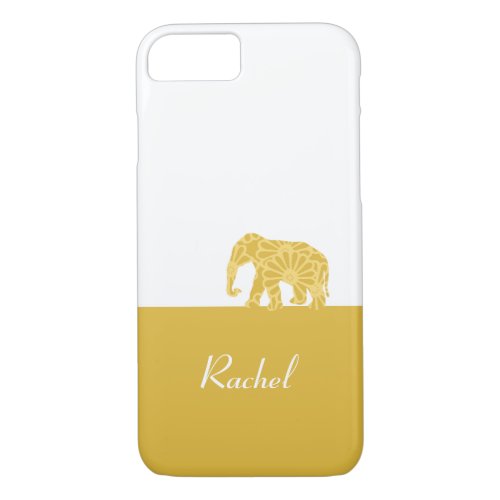 Elephant On the Road Golden Yellow Flowers iPhone 87 Case