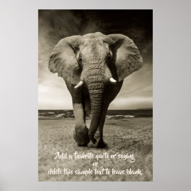 Elephant | Optional Quote, Saying, Text Poster (Front)
