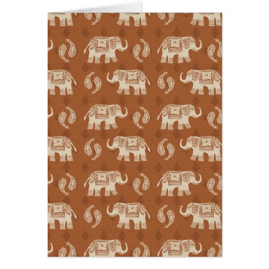 Elephant Orange Caravan Pattern Cards (Front)