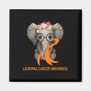 Elephant Orange Ribbon Leukemia Cancer Awareness M Magnet