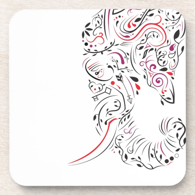 elephant ornate drink coaster (Front)