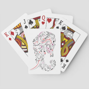 elephant ornate poker cards