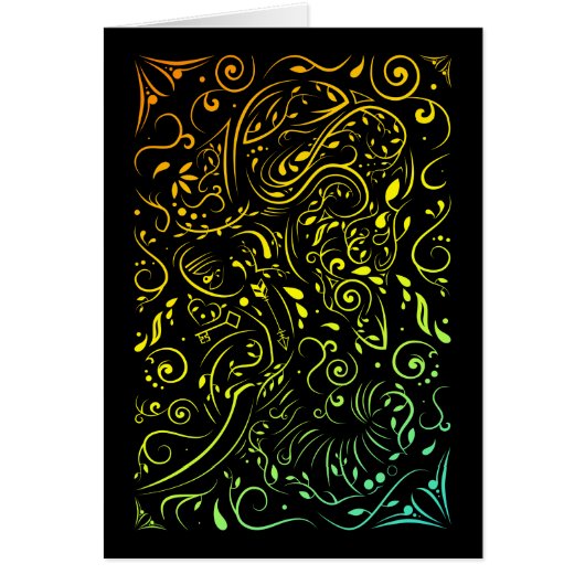 elephant ornate summer fade cards (Front)
