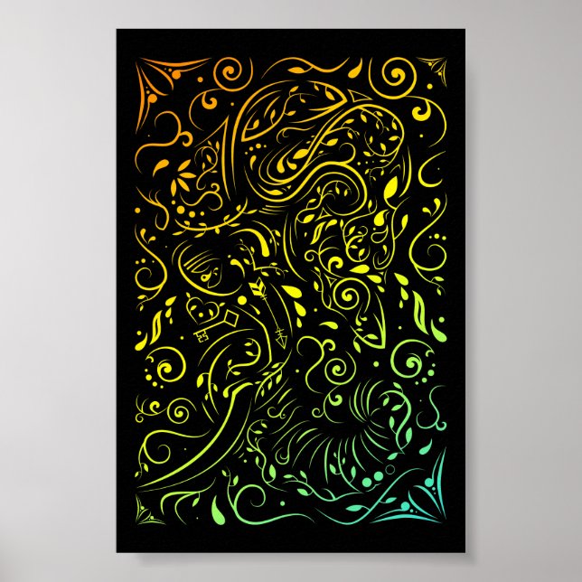 elephant ornate summer fade poster (Front)