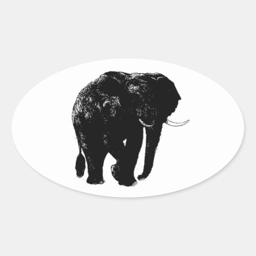Elephant Oval Sticker