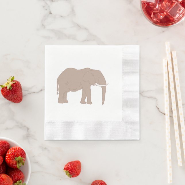 Elephant Painting African Safari Napkins (Insitu)
