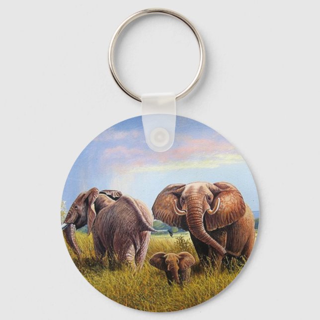 Elephant painting keychain (Front)
