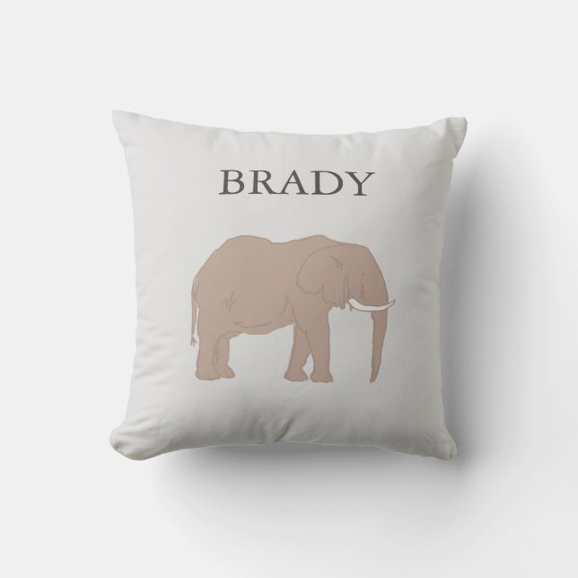 Elephant Painting Safari Illustration Throw Pillow (Front)