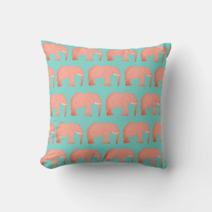 Elephant Painting Safari Pattern Throw Pillow