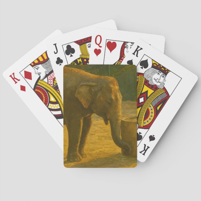 Elephant Pair in Sanctuary Setting Poker Cards (Back)