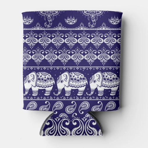 Elephant paisley tribal vintage pattern can cooler