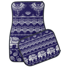 Elephant, paisley: tribal vintage pattern. car floor mat