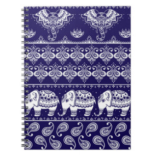 Elephant, paisley: tribal vintage pattern. notebook