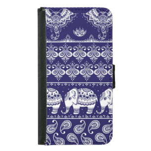 Elephant, paisley: tribal vintage pattern. samsung galaxy s5 wallet case