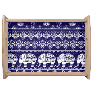 Elephant, paisley: tribal vintage pattern. serving tray