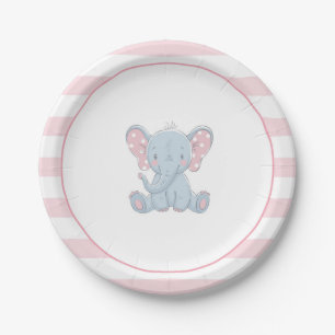 Elephant Paper Plate - Girl