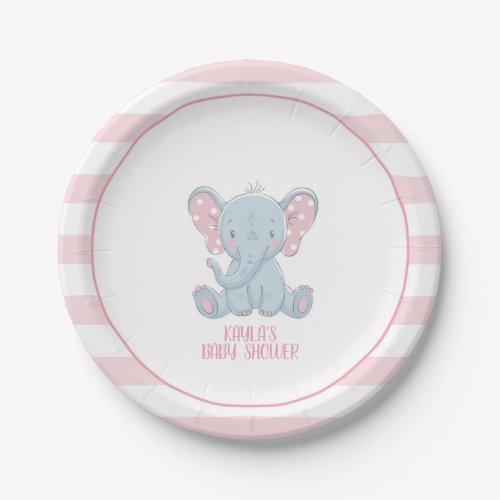 Elephant Paper Plate _ Girl _ Custom