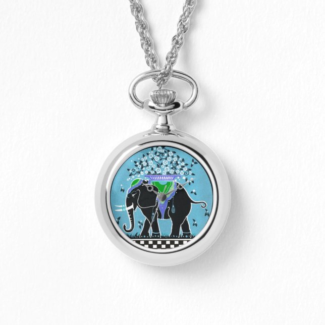 Elephant Parade in Aqua Watch (Front)