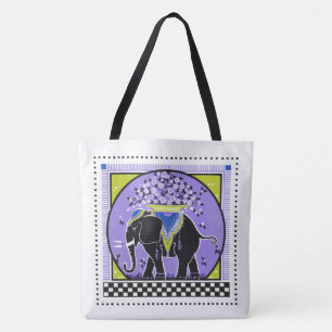 Elephant Parade in Lavender Tote Bag